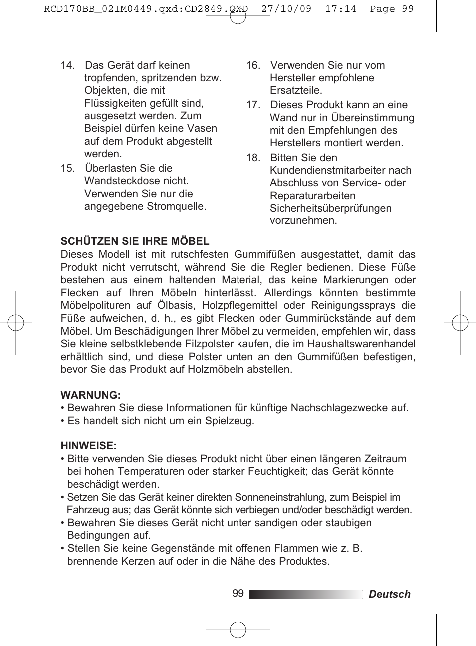 Lexibook RCD170BB User Manual | Page 99 / 134
