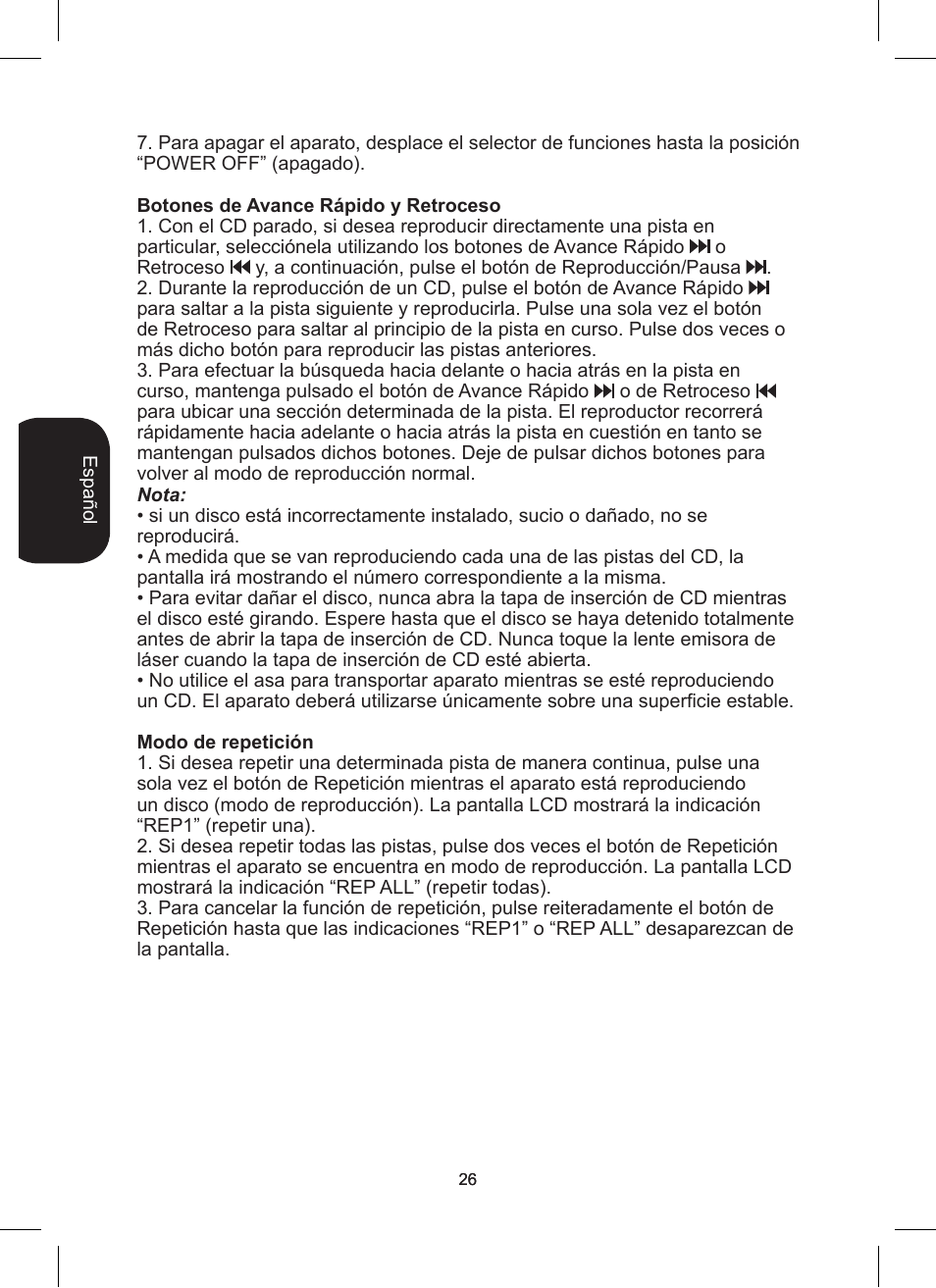 Lexibook RCD200TS User Manual | Page 26 / 54