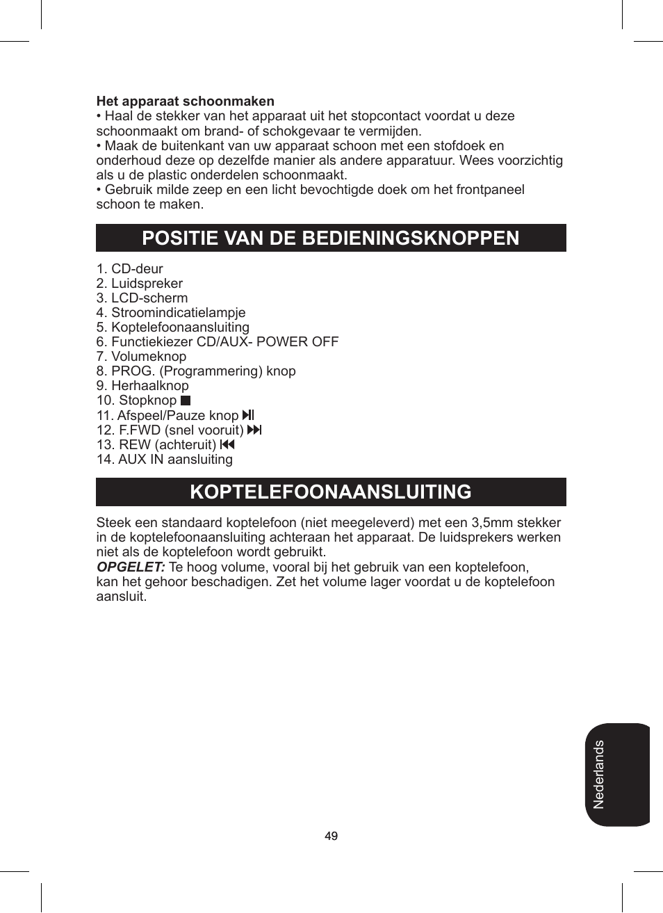 Lexibook RCD200TS User Manual | Page 49 / 54