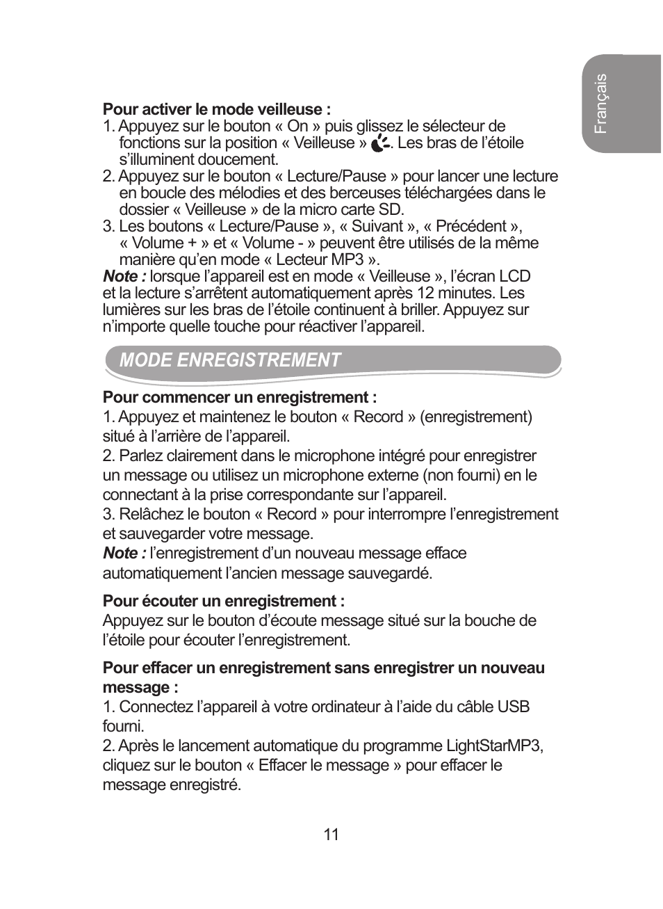 Lexibook DMPJ1 User Manual | Page 11 / 66