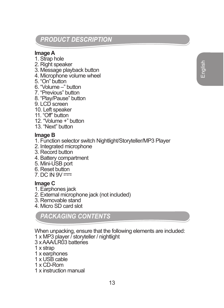 Lexibook DMPJ1 User Manual | Page 13 / 66