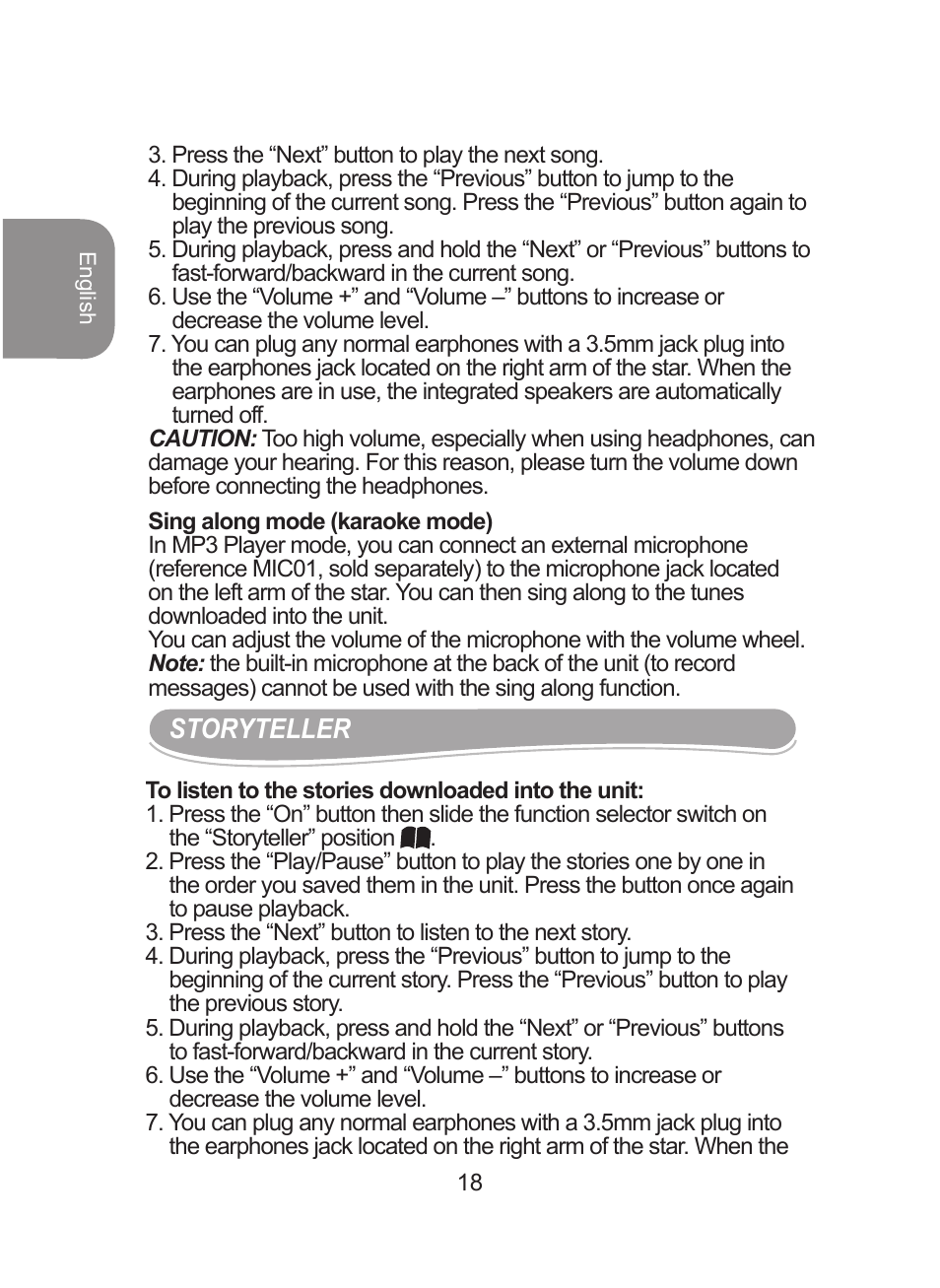 Lexibook DMPJ1 User Manual | Page 18 / 66