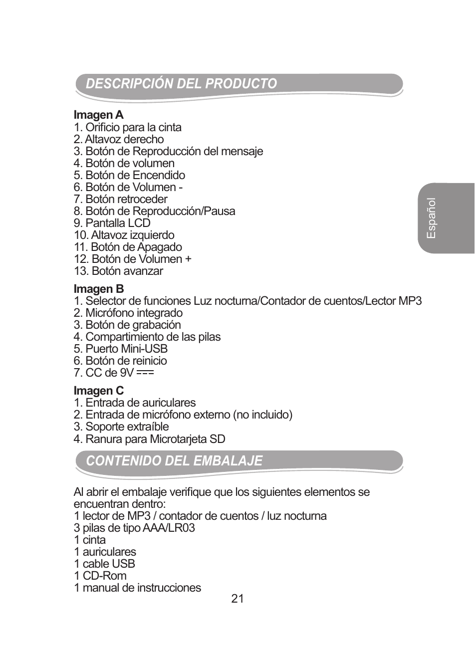 Lexibook DMPJ1 User Manual | Page 21 / 66
