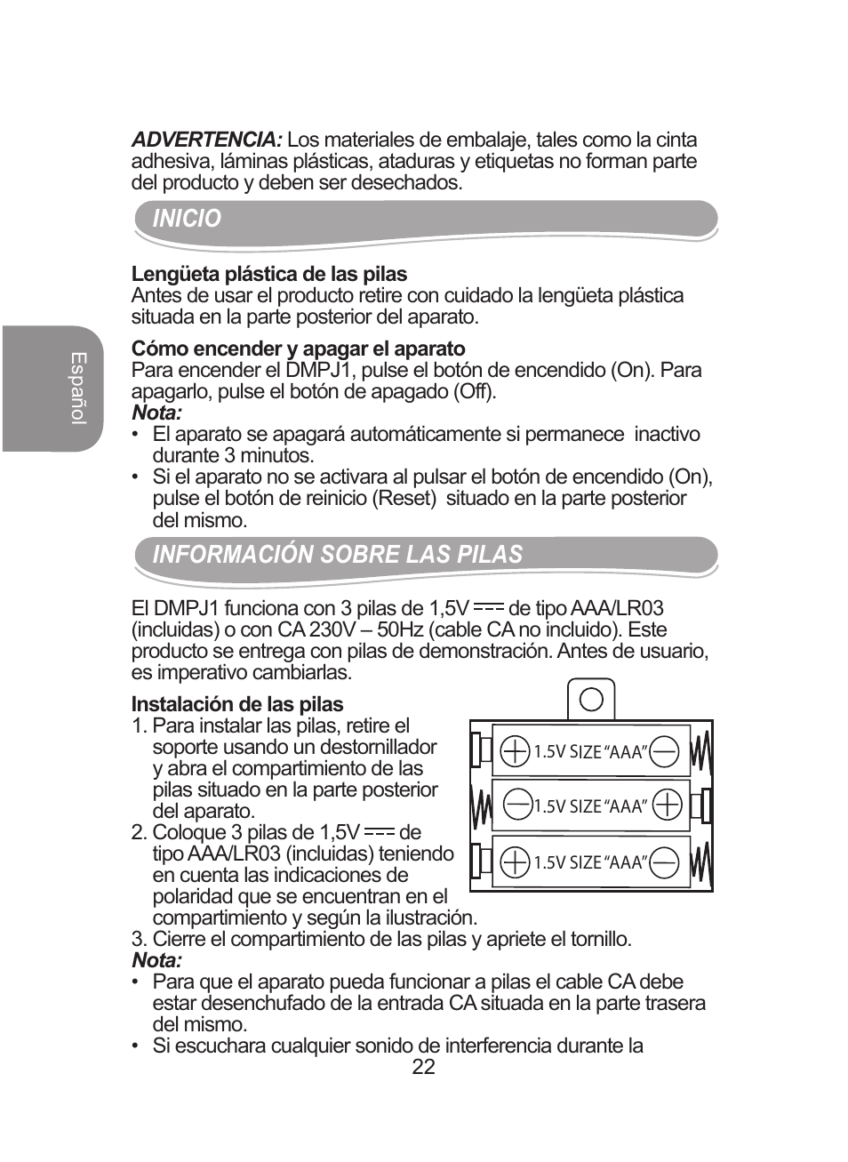 Lexibook DMPJ1 User Manual | Page 22 / 66