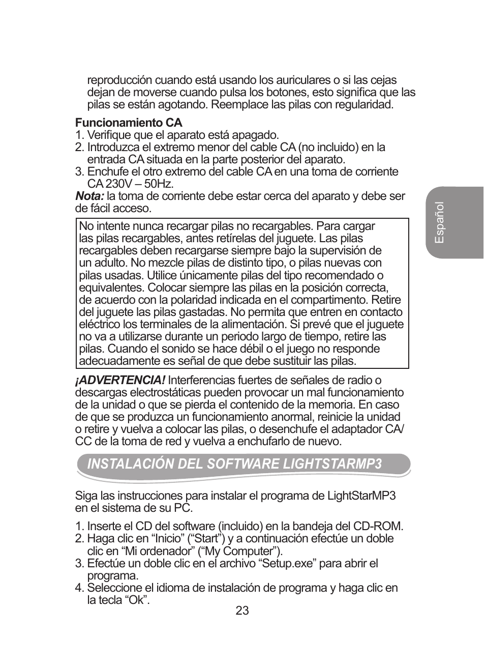 Lexibook DMPJ1 User Manual | Page 23 / 66