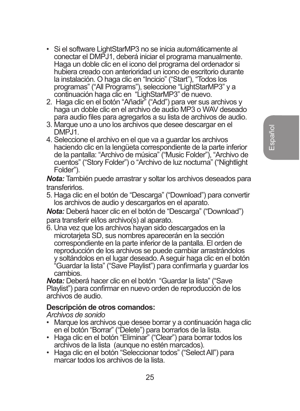 Lexibook DMPJ1 User Manual | Page 25 / 66