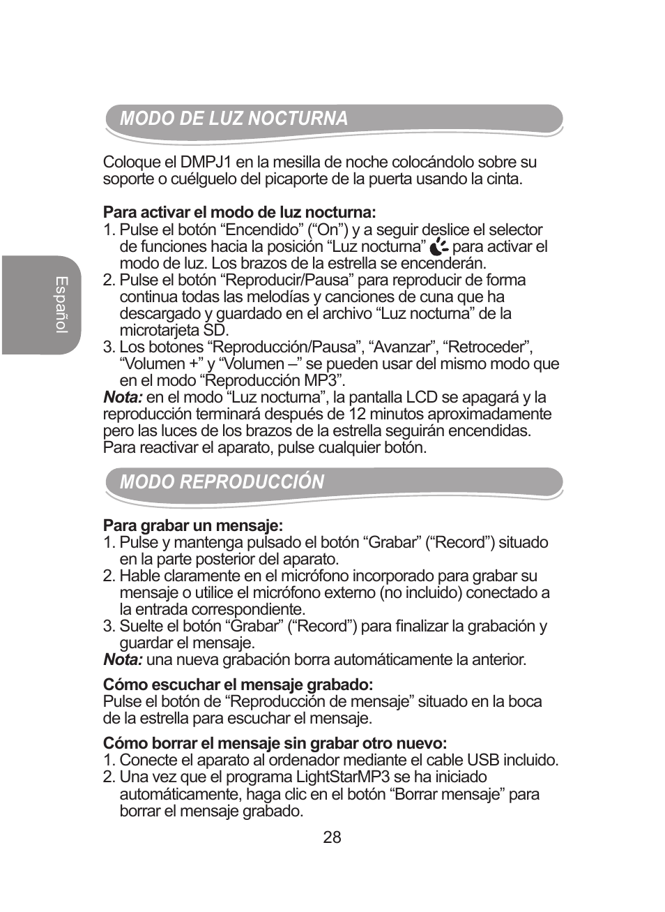 Lexibook DMPJ1 User Manual | Page 28 / 66