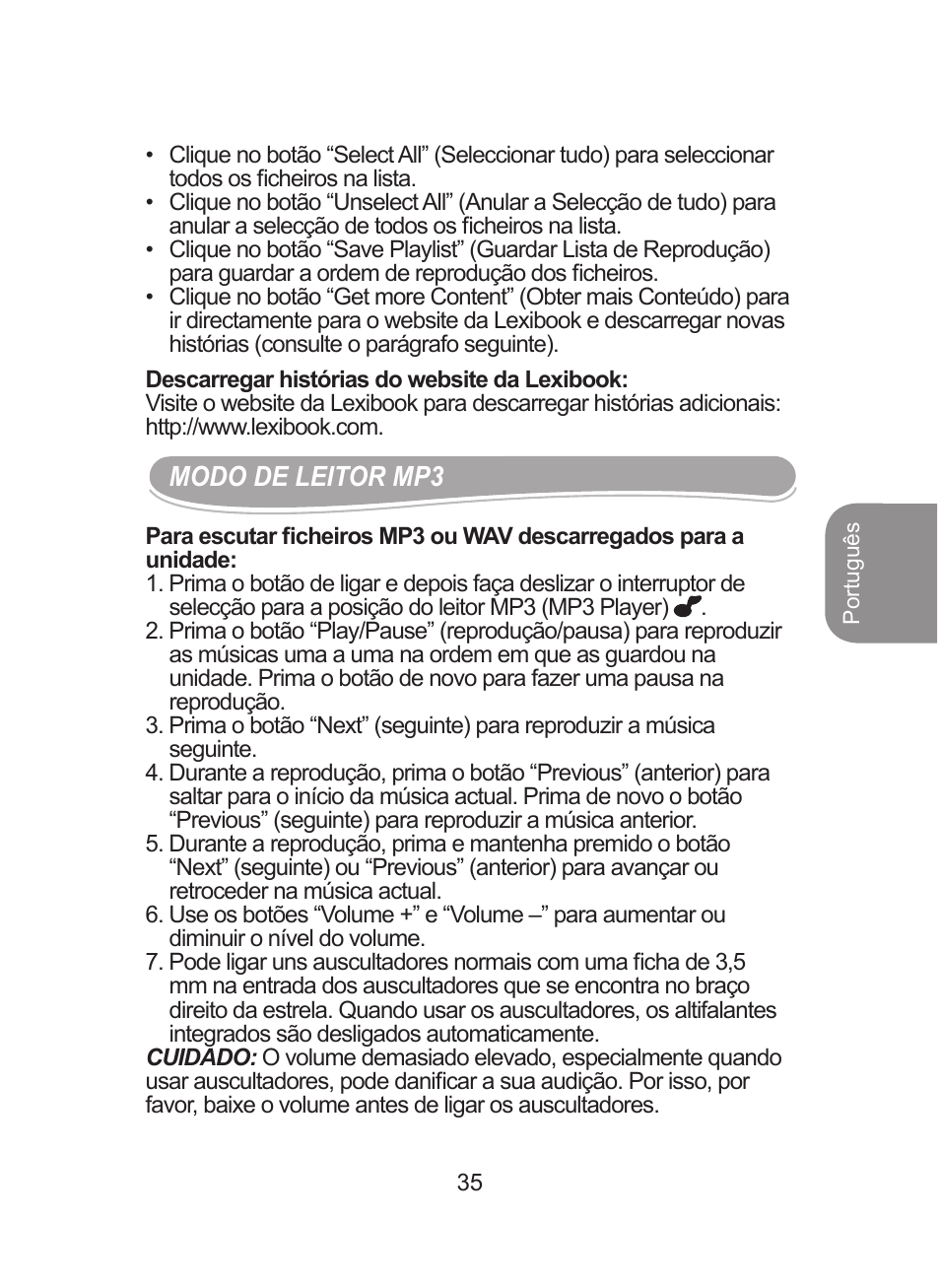 Lexibook DMPJ1 User Manual | Page 35 / 66