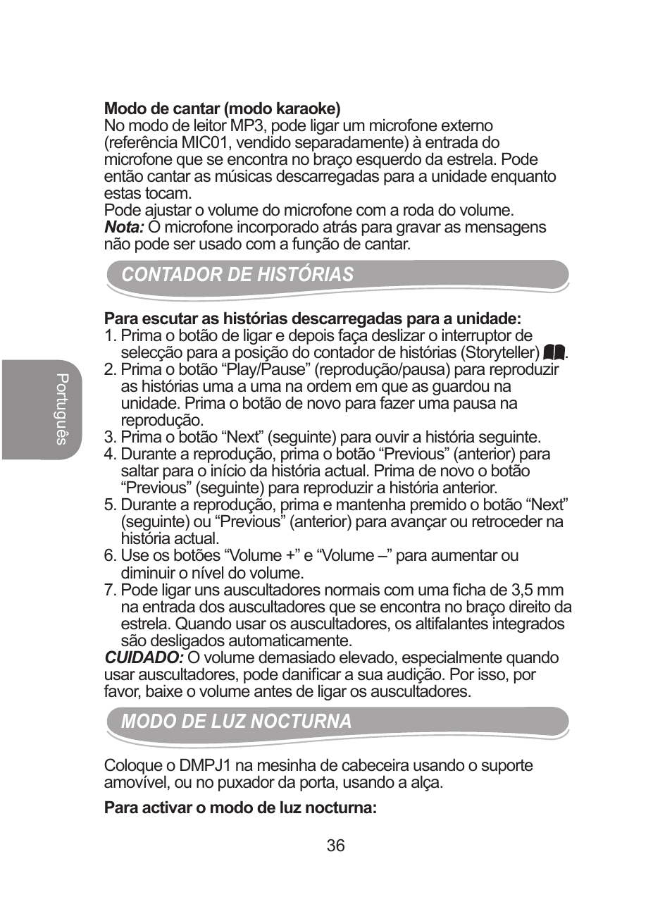 Lexibook DMPJ1 User Manual | Page 36 / 66