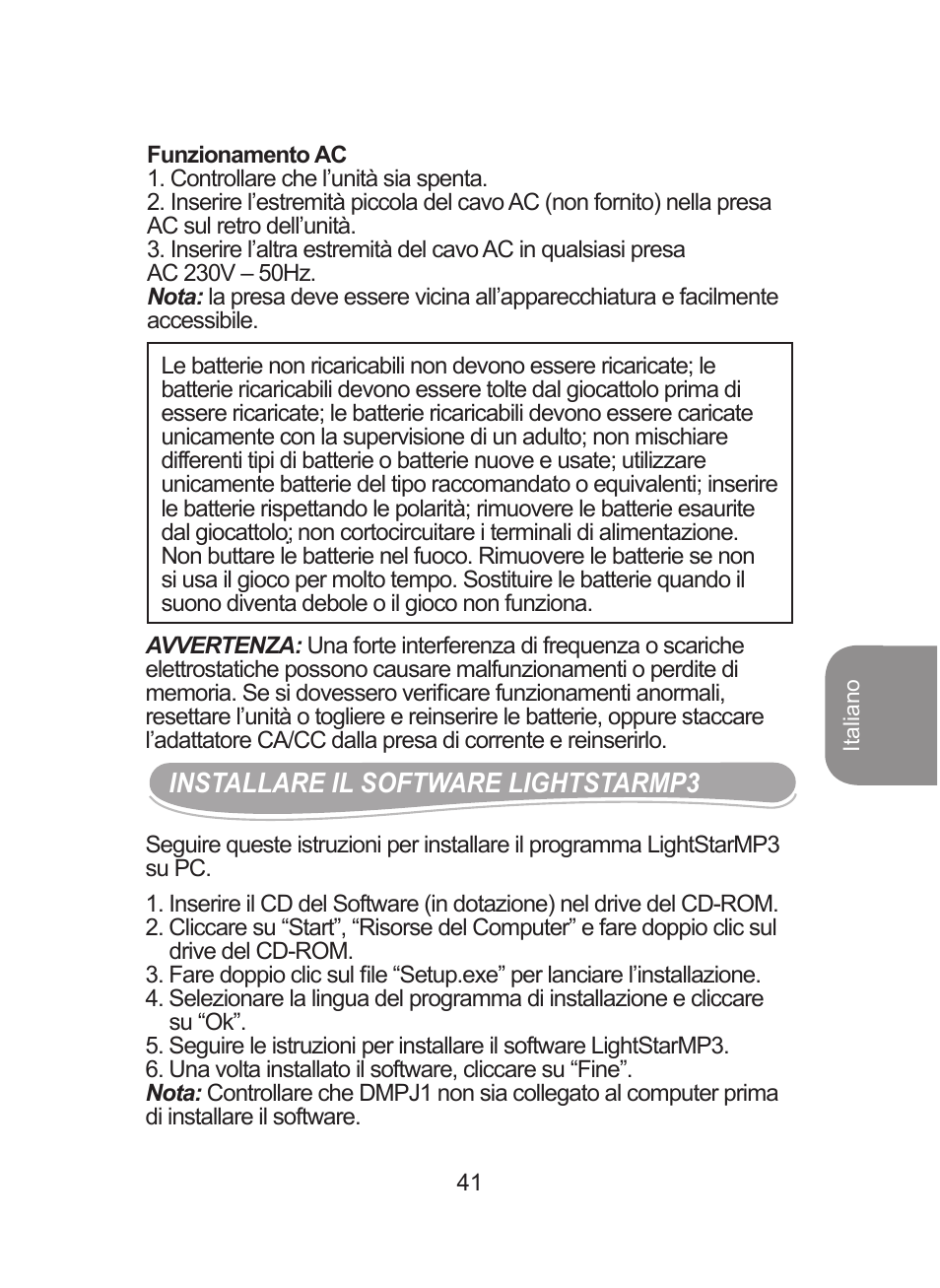 Lexibook DMPJ1 User Manual | Page 41 / 66