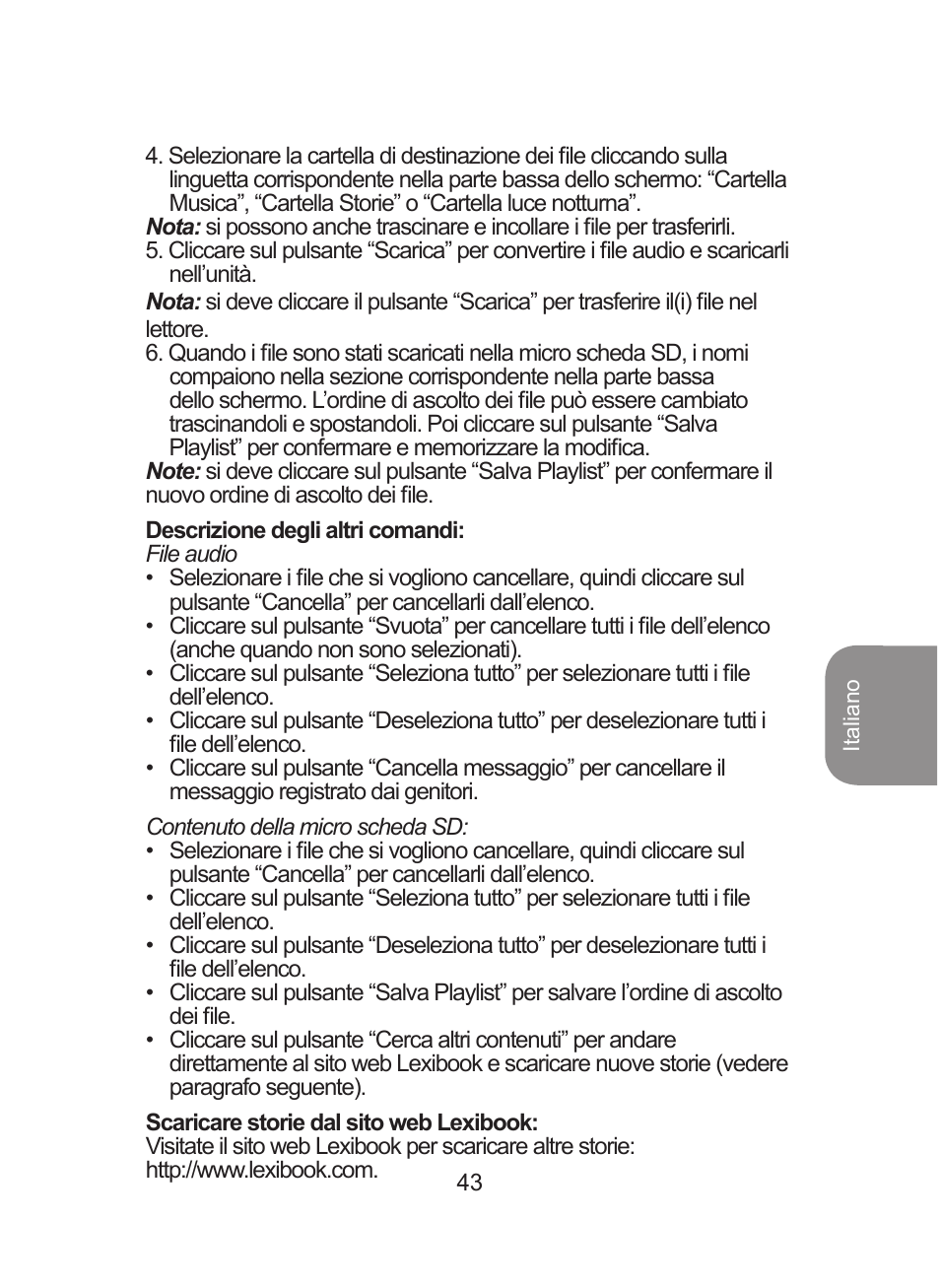 Lexibook DMPJ1 User Manual | Page 43 / 66