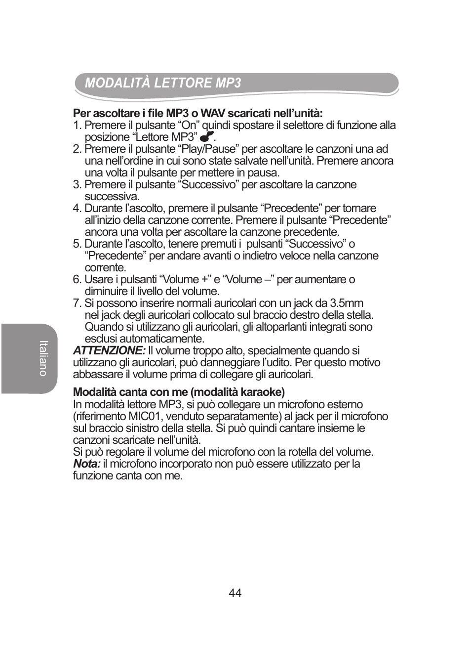 Lexibook DMPJ1 User Manual | Page 44 / 66