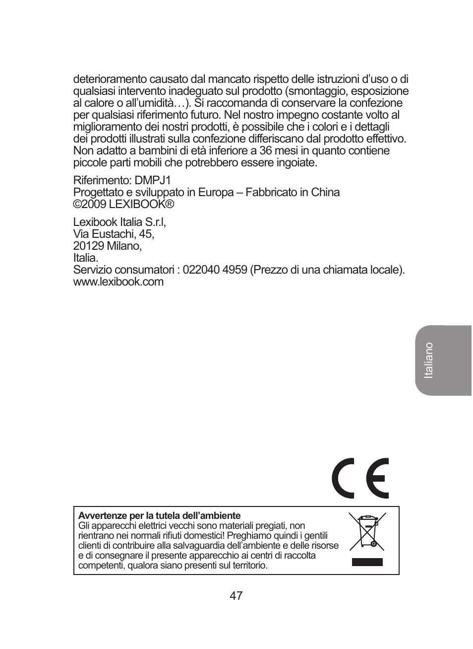 Lexibook DMPJ1 User Manual | Page 47 / 66