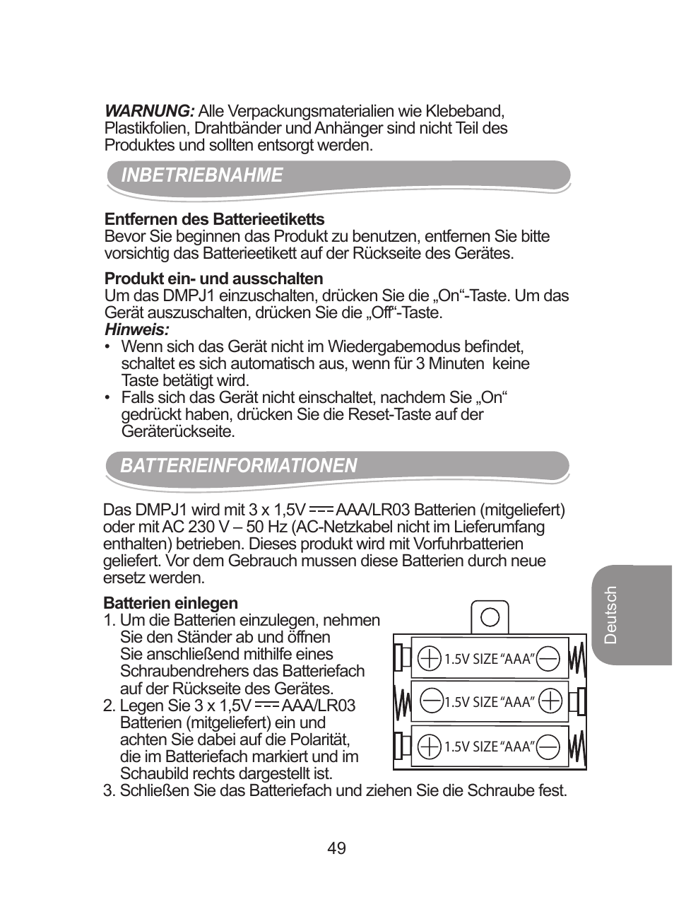 Lexibook DMPJ1 User Manual | Page 49 / 66