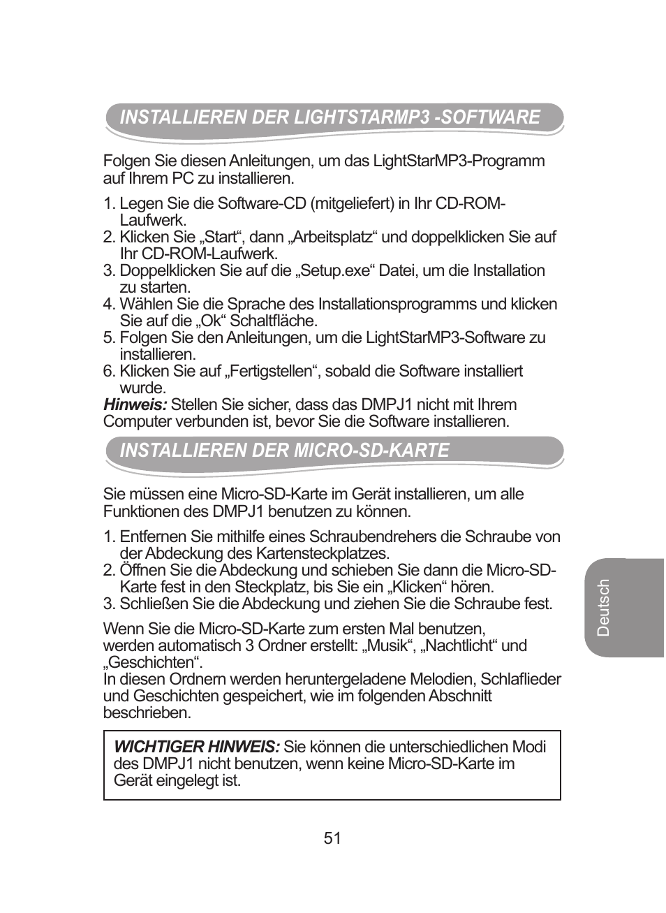 Lexibook DMPJ1 User Manual | Page 51 / 66