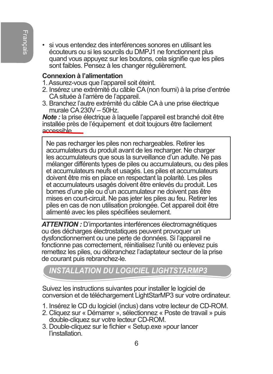 Lexibook DMPJ1 User Manual | Page 6 / 66
