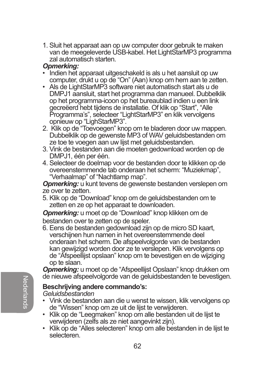 Lexibook DMPJ1 User Manual | Page 62 / 66