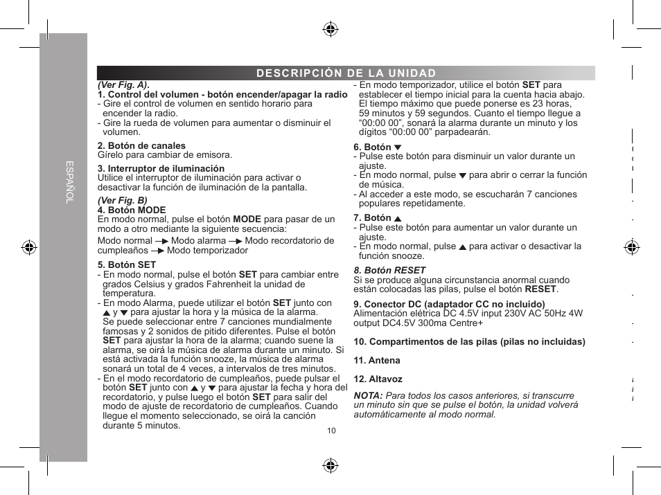 Lexibook DR900 User Manual | Page 10 / 24