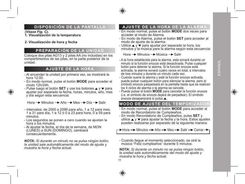 Lexibook DR900 User Manual | Page 11 / 24
