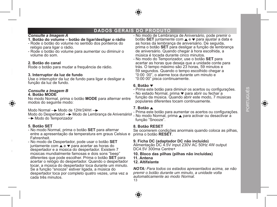 Lexibook DR900 User Manual | Page 13 / 24