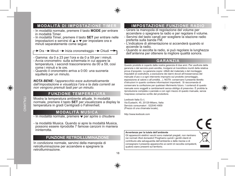 Lexibook DR900 User Manual | Page 18 / 24