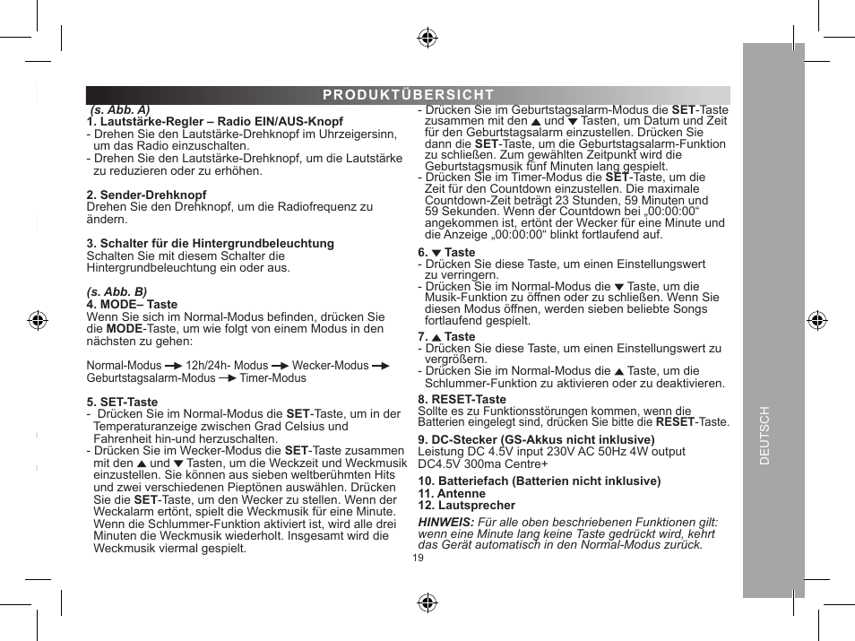 Lexibook DR900 User Manual | Page 19 / 24