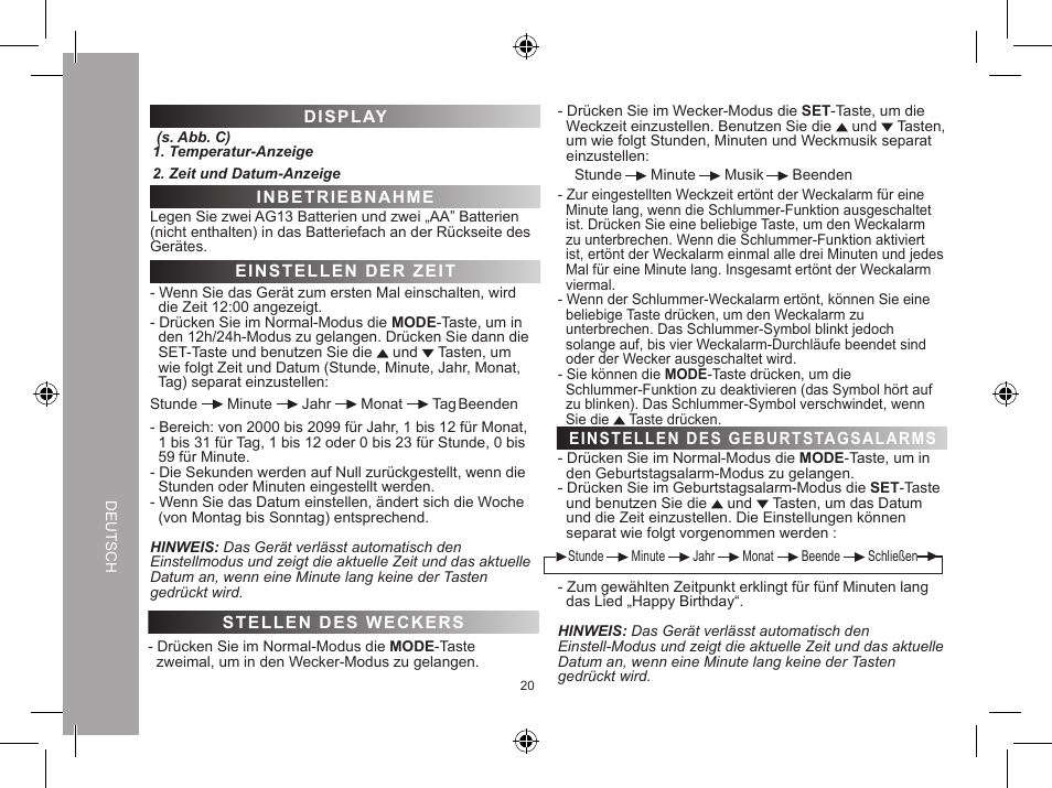 Lexibook DR900 User Manual | Page 20 / 24