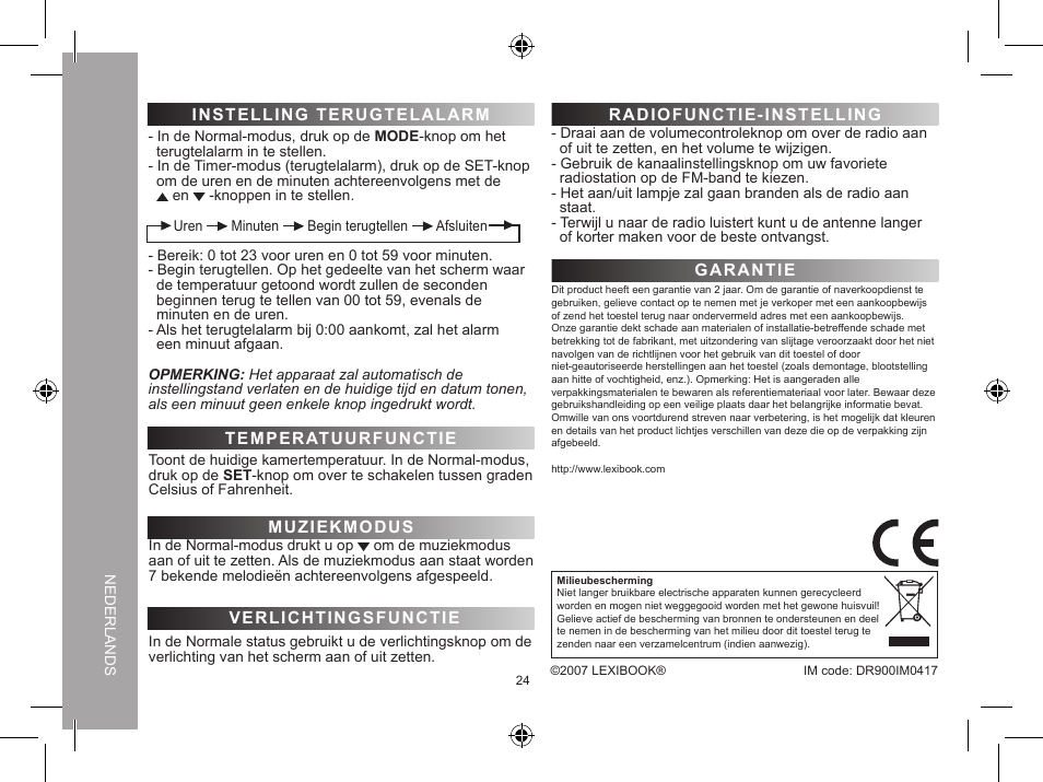 Lexibook DR900 User Manual | Page 24 / 24