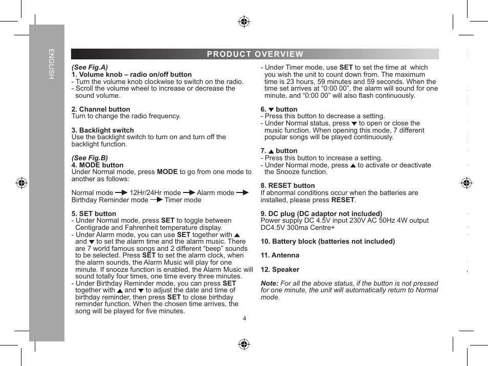 Lexibook DR900 User Manual | Page 4 / 24