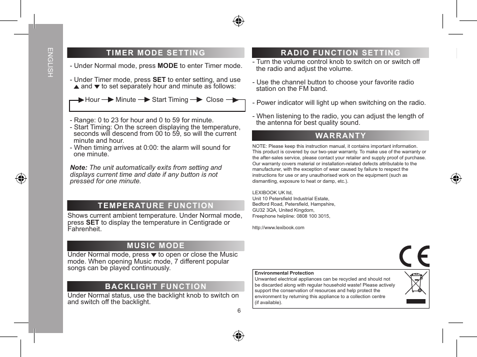 Lexibook DR900 User Manual | Page 6 / 24