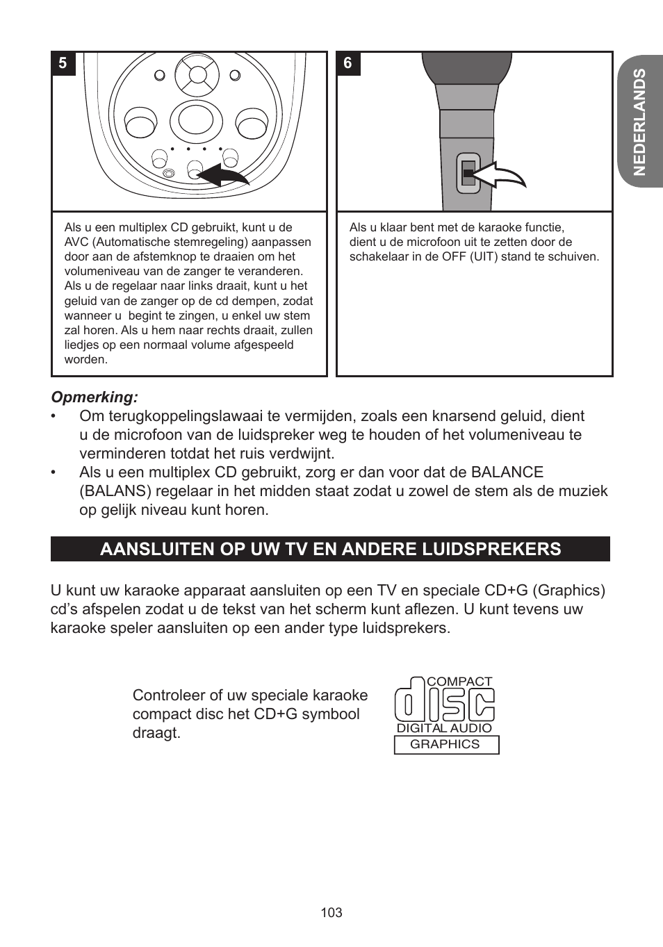 Aansluiten op uw tv en andere luidsprekers | Lexibook K5000HM User Manual | Page 103 / 108
