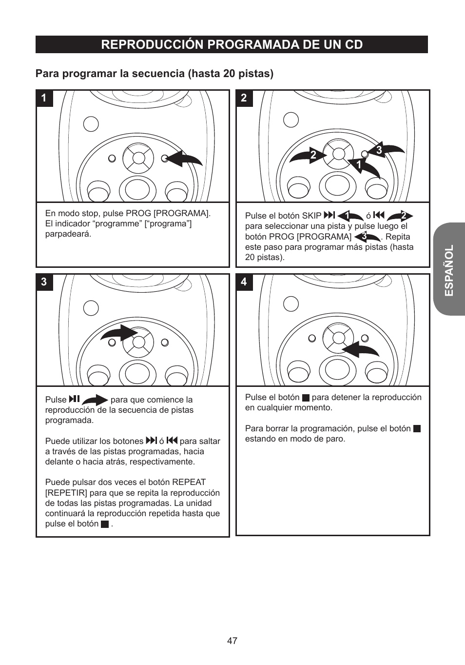 Reproducción programada de un cd | Lexibook K5000HM User Manual | Page 47 / 108
