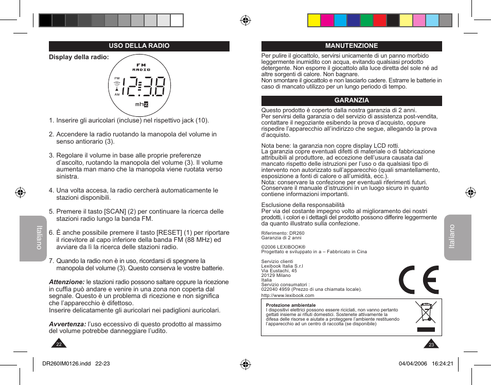 Lexibook DR260 User Manual | Page 12 / 17