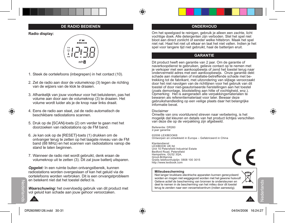 Lexibook DR260 User Manual | Page 16 / 17