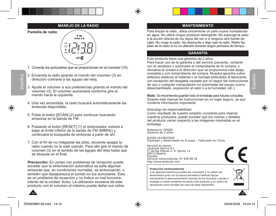 Lexibook DR260 User Manual | Page 8 / 17