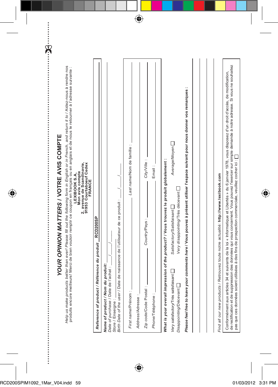 Dit product is geen speelgoed | Lexibook RCD200SP User Manual | Page 59 / 60