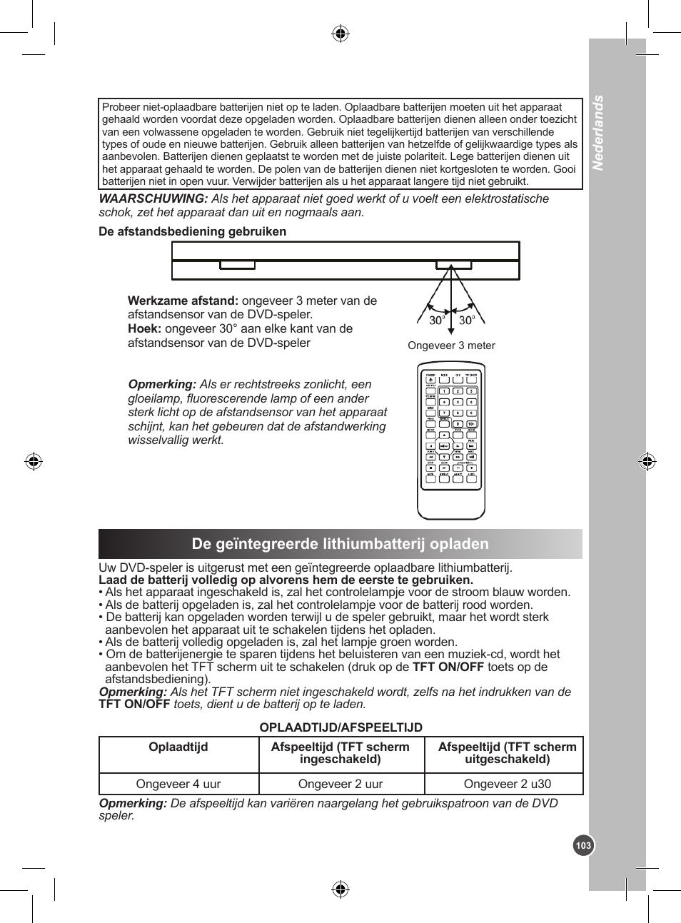 De geïntegreerde lithiumbatterij opladen | Lexibook DVDP1BB User Manual | Page 103 / 116