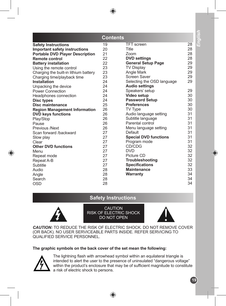 Lexibook DVDP1BB User Manual | Page 19 / 116