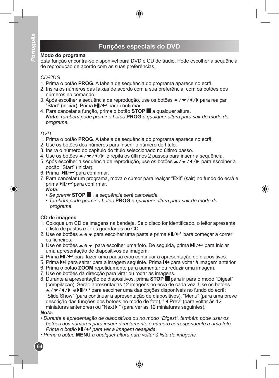 Funções especiais do dvd | Lexibook DVDP1SP User Manual | Page 64 / 116