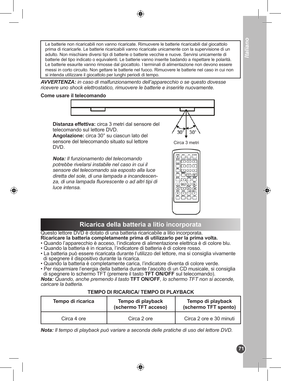Ricarica della batteria a litio incorporata | Lexibook DVDP1SP User Manual | Page 71 / 116