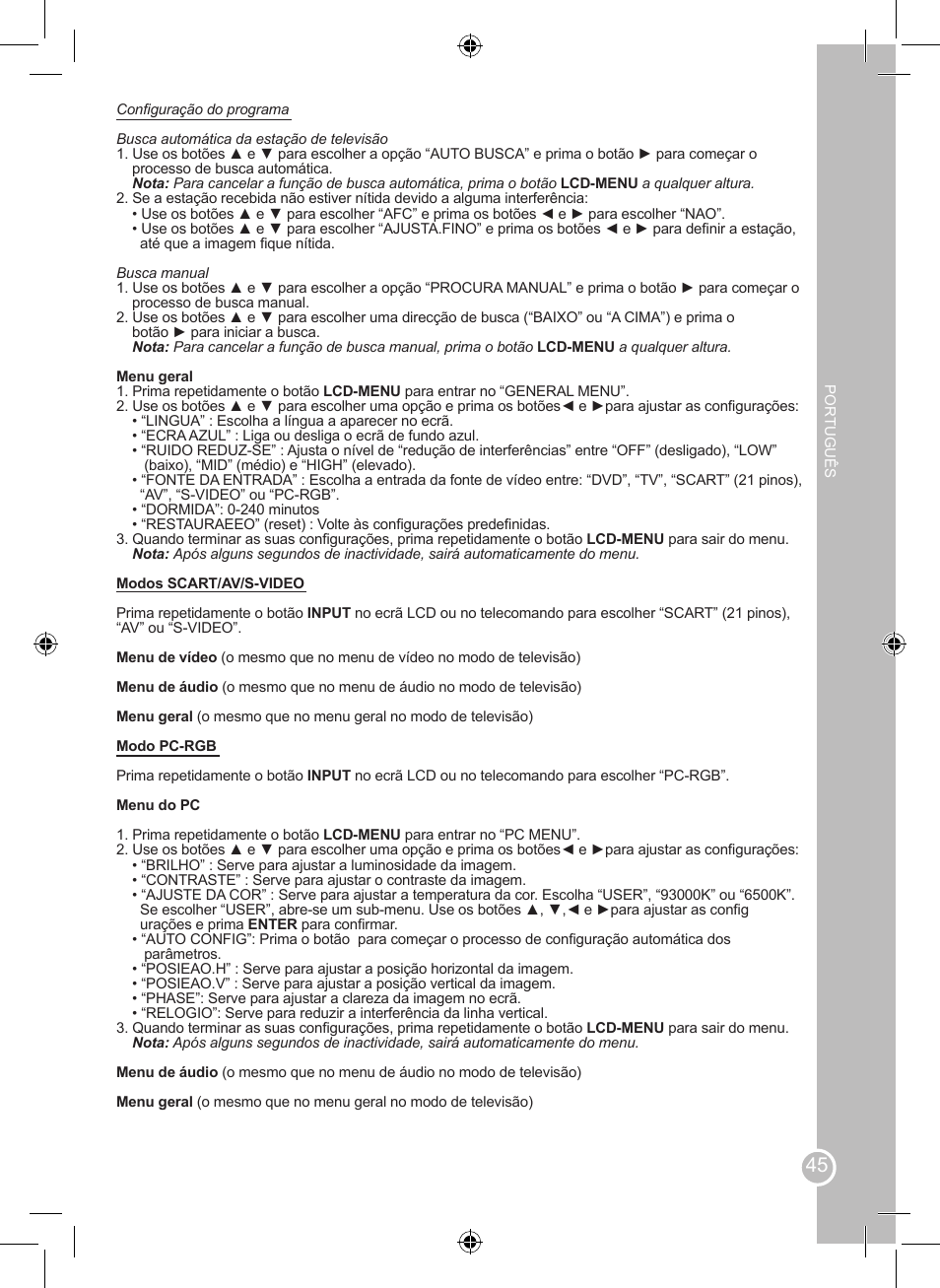 Lexibook LCDDVD2BB User Manual | Page 45 / 88