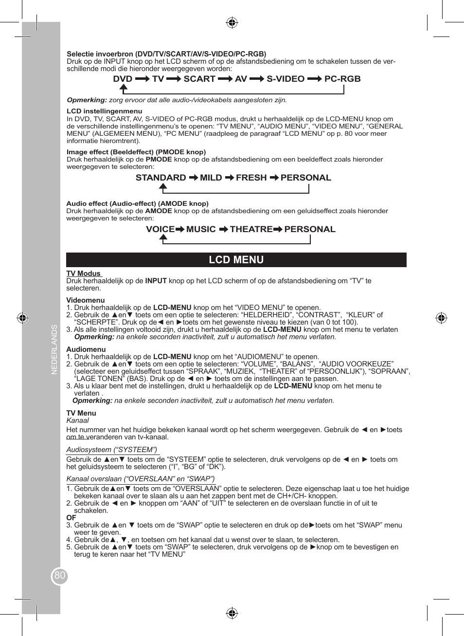 Lcd menu | Lexibook LCDDVD2BB User Manual | Page 80 / 88