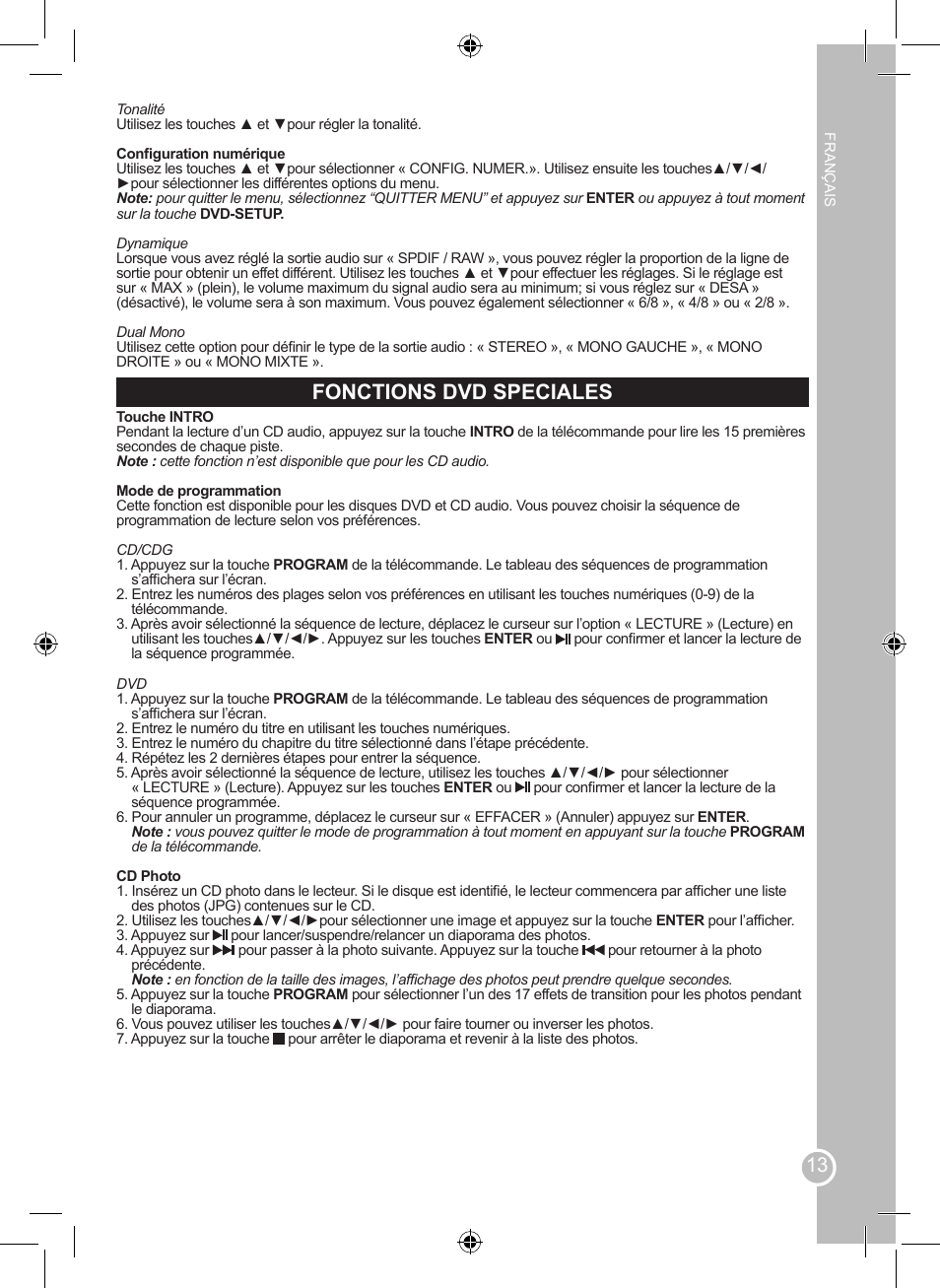 Fonctions dvd speciales | Lexibook LCDDVD2SP User Manual | Page 13 / 88