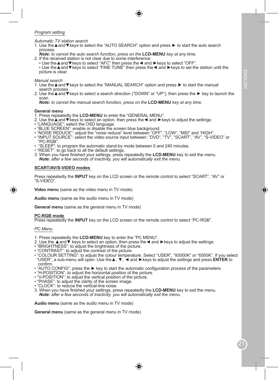 Lexibook LCDDVD2SP User Manual | Page 21 / 88