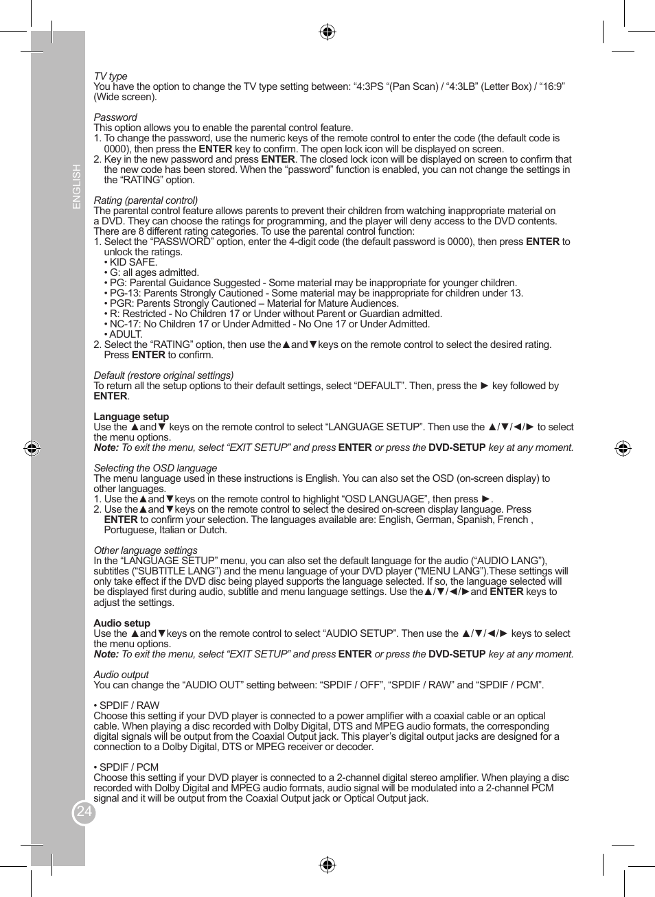 Lexibook LCDDVD2SP User Manual | Page 24 / 88