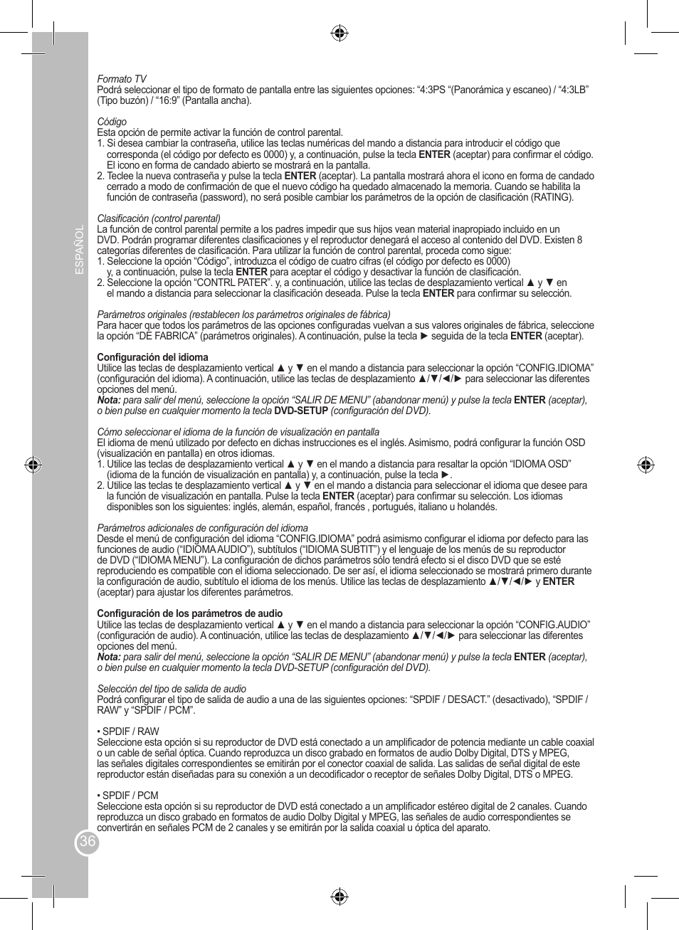 Lexibook LCDDVD2SP User Manual | Page 36 / 88