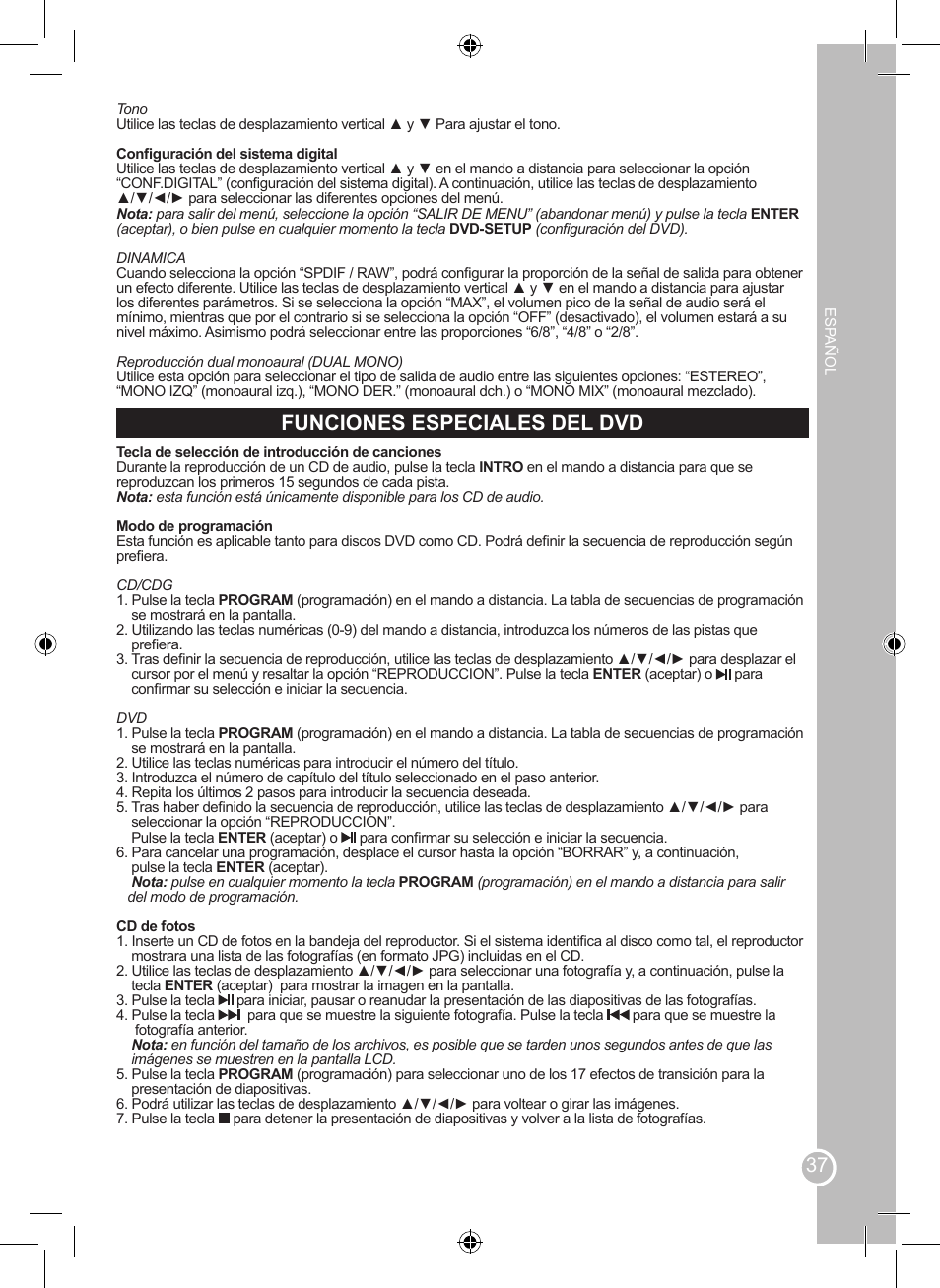 Funciones especiales del dvd | Lexibook LCDDVD2SP User Manual | Page 37 / 88