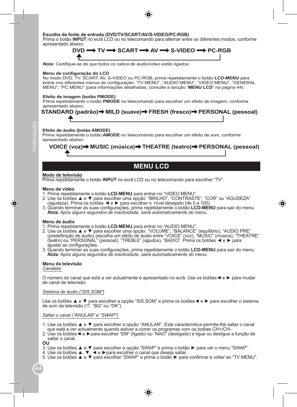 Menu lcd | Lexibook LCDDVD2SP User Manual | Page 44 / 88