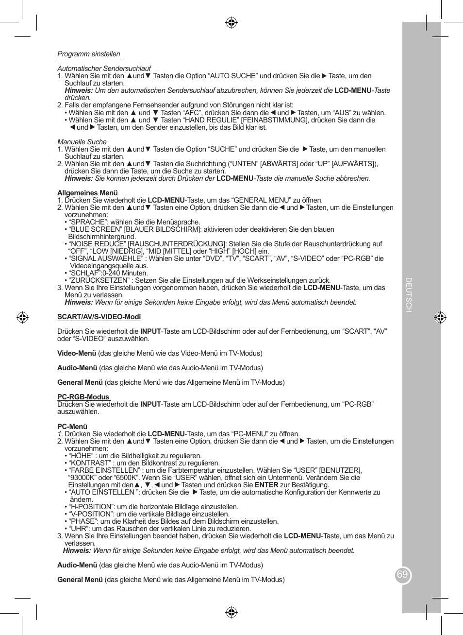 Lexibook LCDDVD2SP User Manual | Page 69 / 88