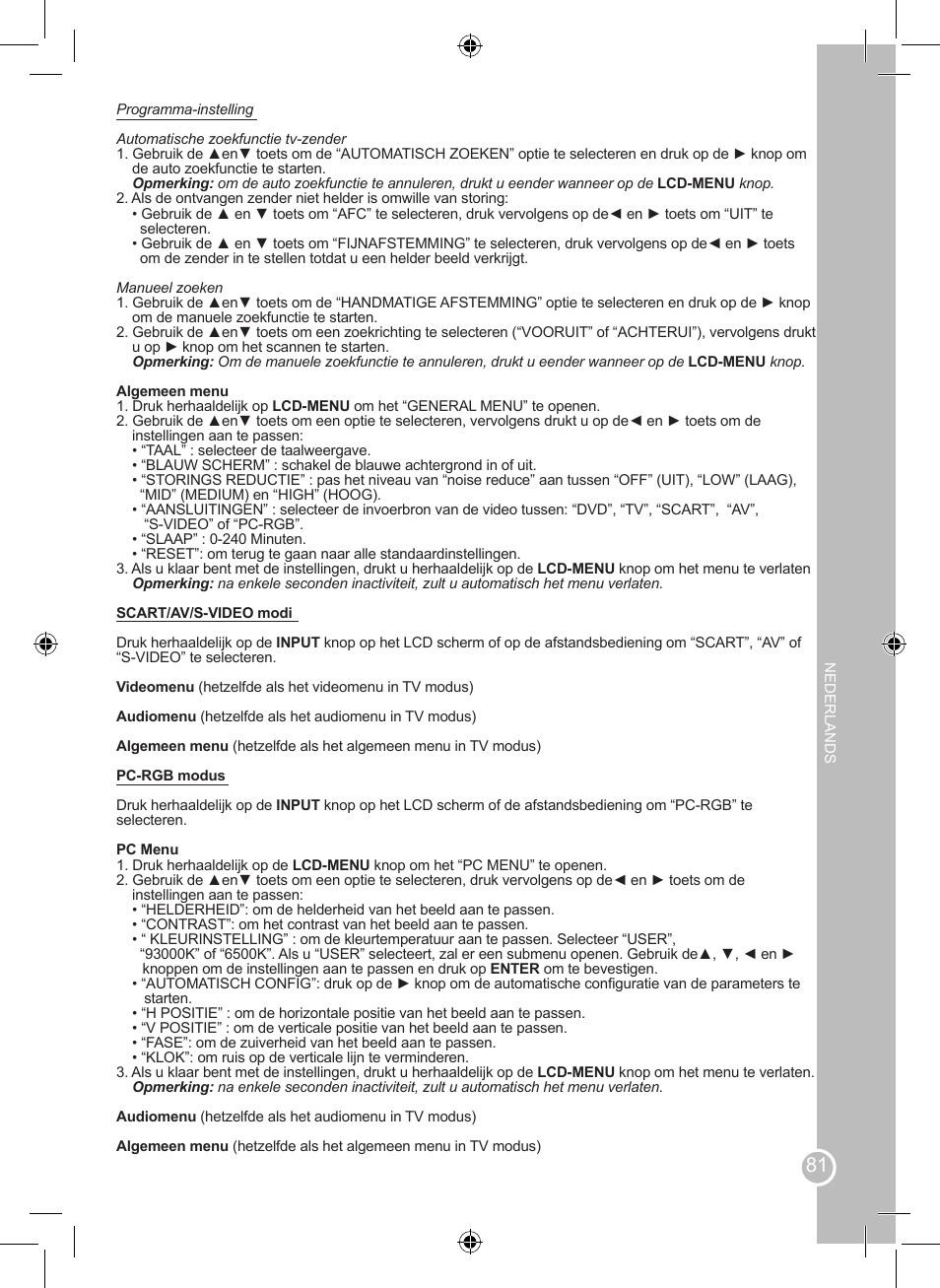 Lexibook LCDDVD2SP User Manual | Page 81 / 88